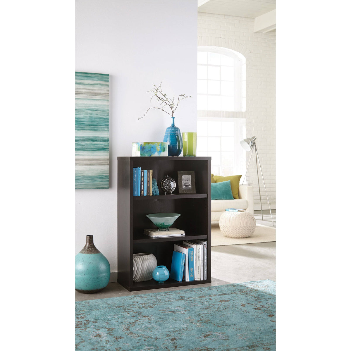 3-Shelf Black Walnut Bookcase D1932