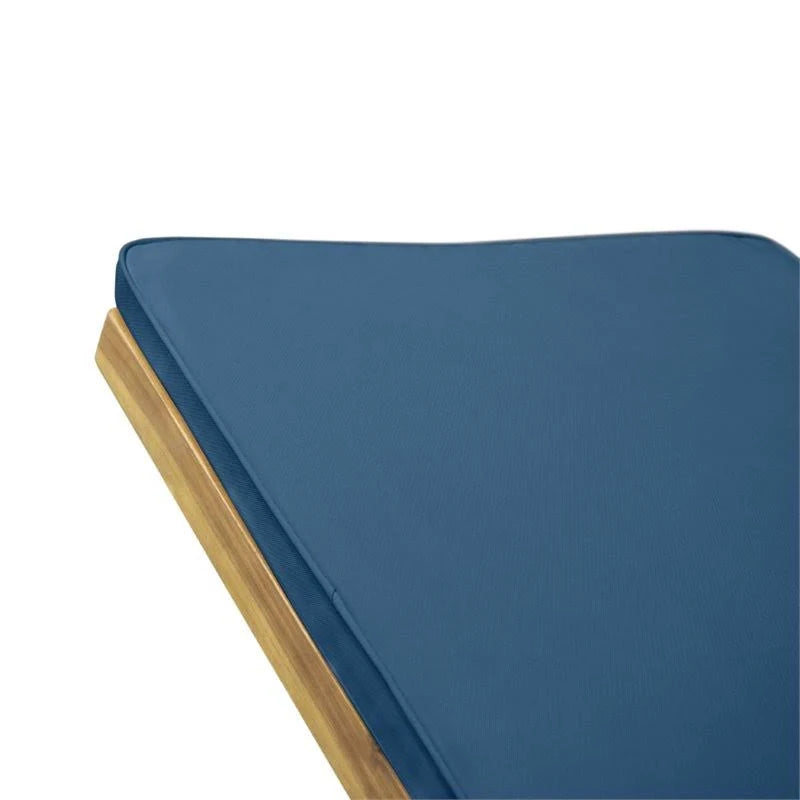 Teak and Blue Acacia Wood Chaise Lounge Set of 2 R607320