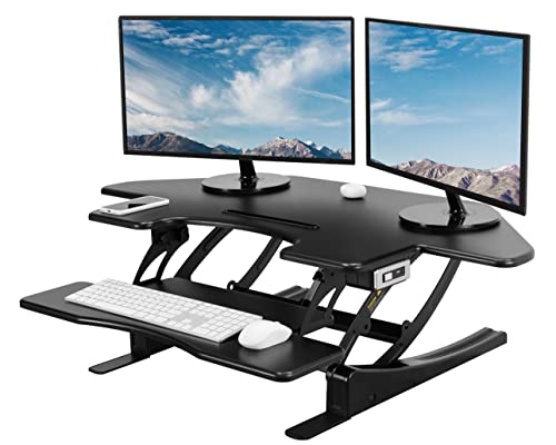43 inch Electric Height Adjustable Stand Up Desk Converter Black R3113