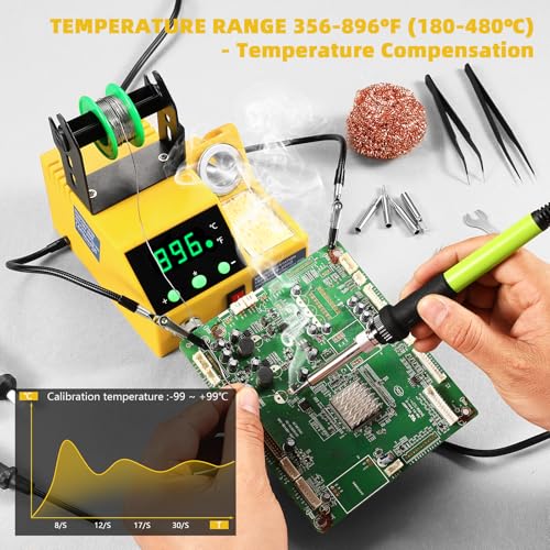 100W Digital Display Soldering Iron Station Kit with 2 Helping Hands W18294