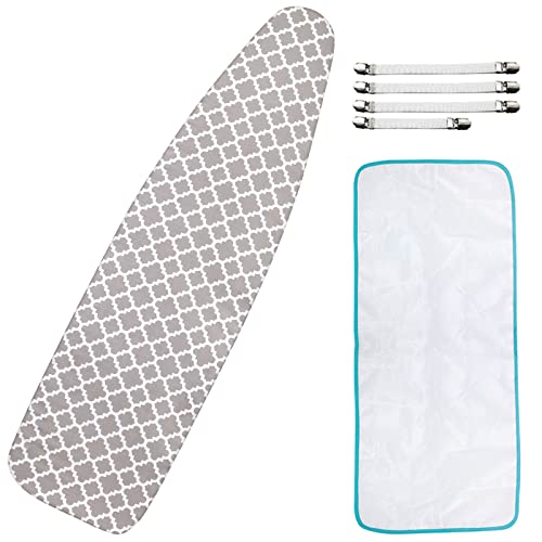 Extra-Wide Ironing Board Cover and Pad Replacement with Elasticized Edge 18" x 49" I84232