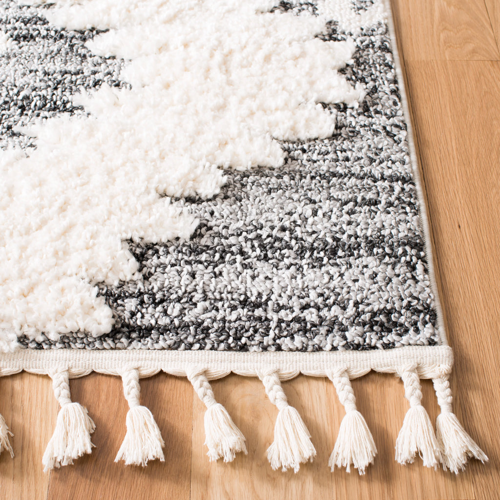 Ivory/Grey 9' x 12' Shag Area Rug R2749