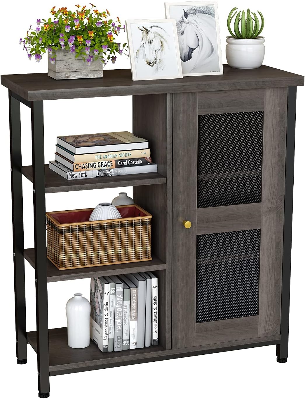 32 Farmhouse Barn Door Wood Accent Chest with Drawer A5575