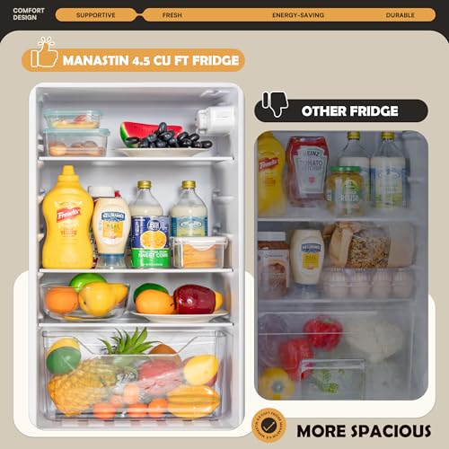 4.5 Cu.ft Mini Fridge with Freezer, 2 Doors, Adjustable Shelves A30219