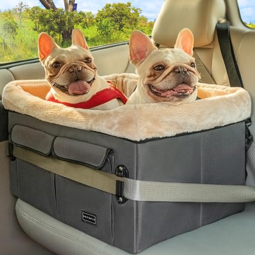 Washable Dog Booster Seat with Carrying Case (Small, Tan) G9849