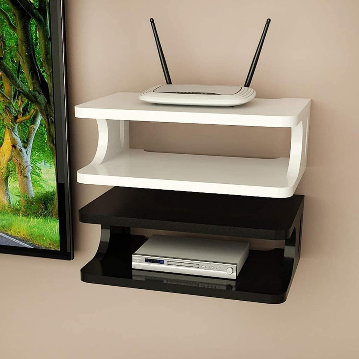 Black 170CM Wall Mounted Media Console K665596