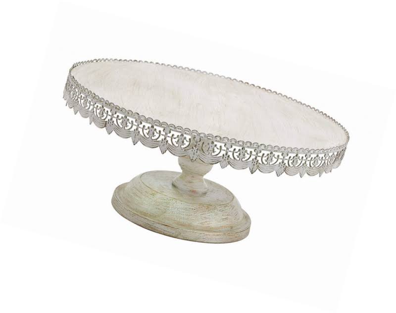 Brown White Metal Cake Stand A319