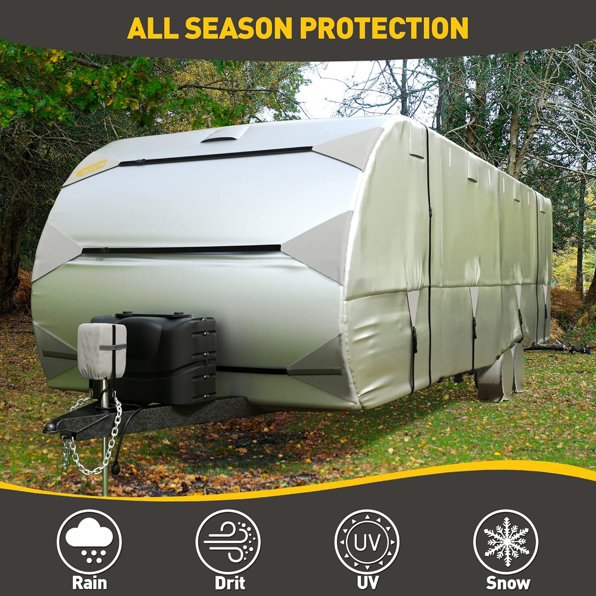 Waterproof Windproof Anti-UV Travel Trailer Cover for 18'-20' RV S8943