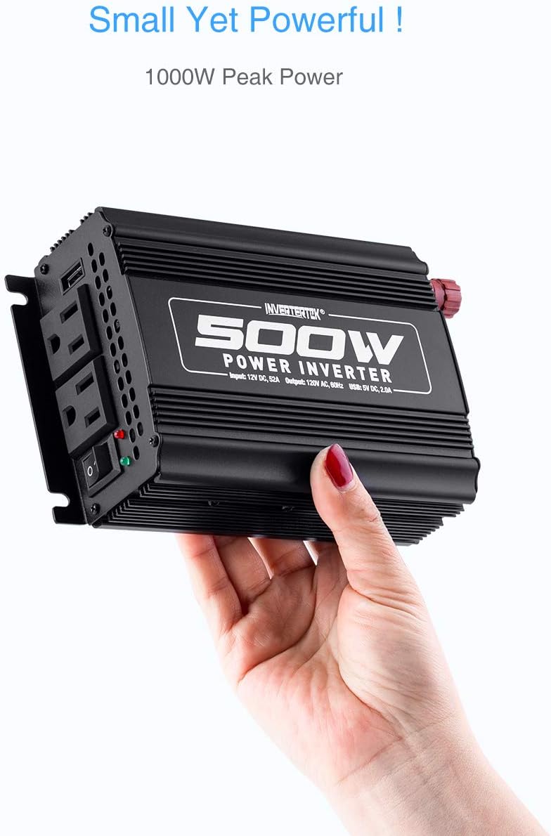 500W Car Power Inverter DC 12V to AC 110V with USB Ports Y33830