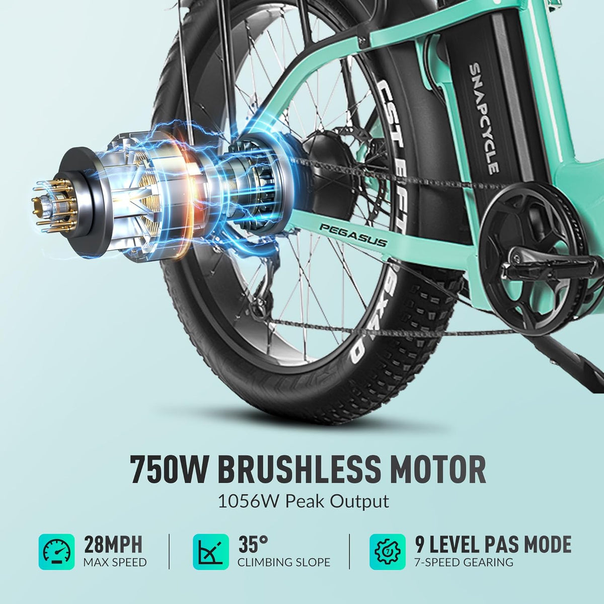 1000W Peak Motor 26" x 4.0 Fat Tire Step-Thru Ebike with 48V 15AH Removable Battery L74090