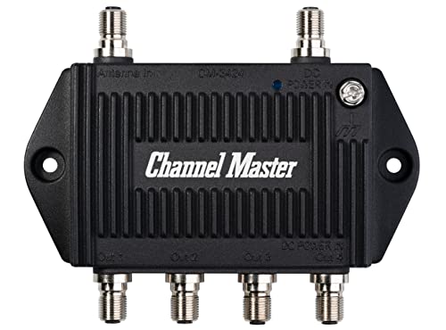 TV Antenna Distribution Amplifier with 4 Outputs, Black U570