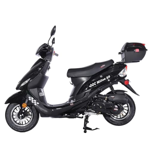 Black 50 Moped with 10" Aluminum Wheels M8178