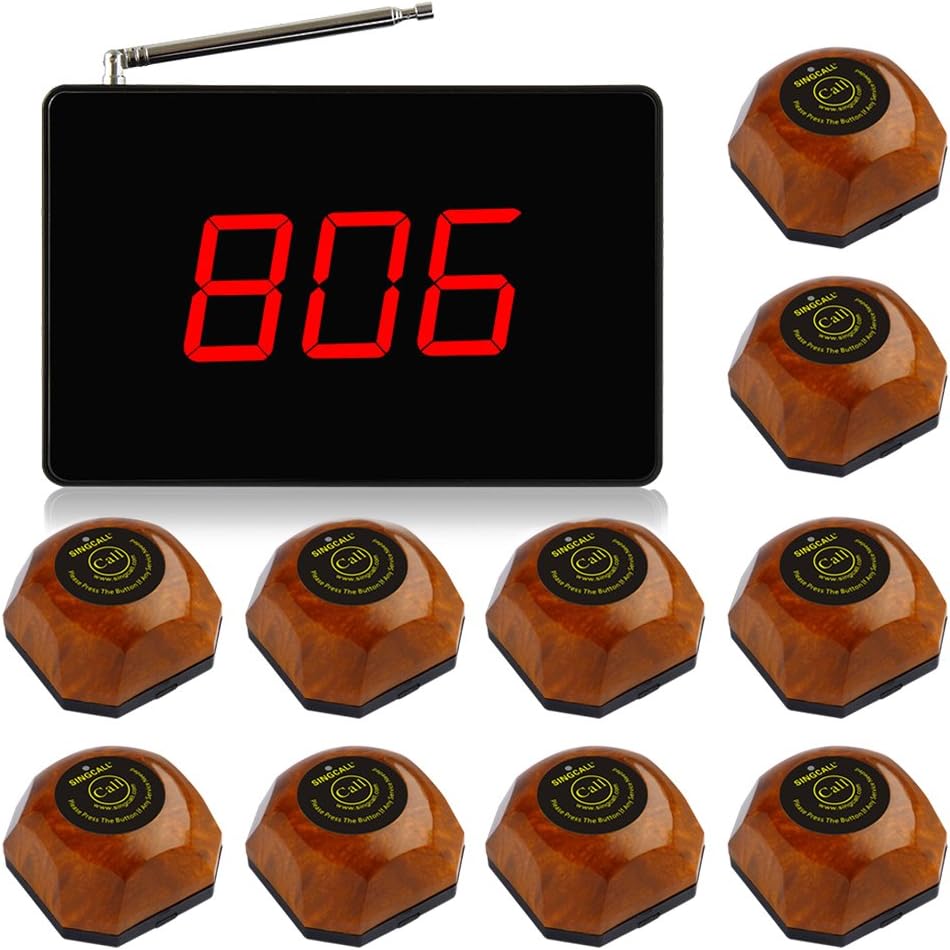 Wireless Calling System with 1 Display 10 Bells Z465