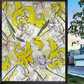 Floral Yellow Window Privacy Film, 17.7 inch by 23.6 inch Y89300