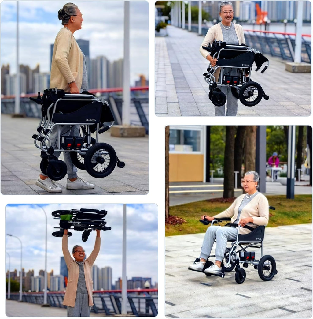 Ultra Lightweight Foldable Electric Wheelchair 30Lbs 5.2AH 2X250w A965982