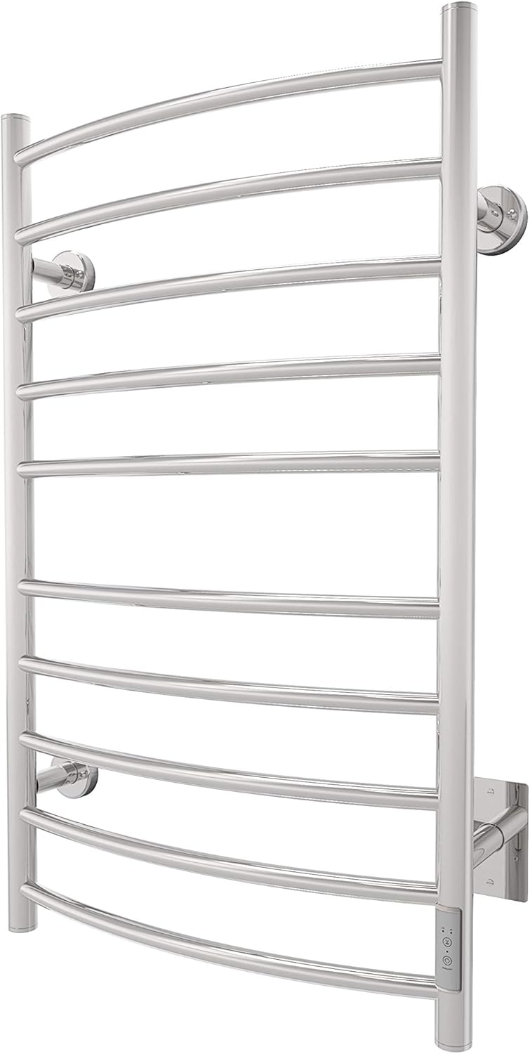 Towel Warmer with Timer Wall Mounted 10 Curved Bars Chrome M98763