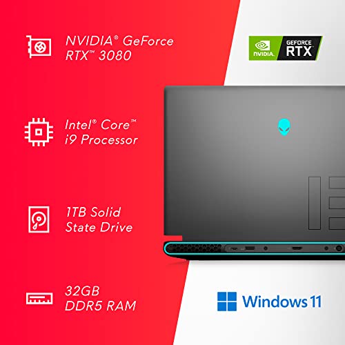 15.6-inch 240Hz QHD Gaming Laptop with Intel Core i9-12900H, 32GB DDR5 RAM, 1TB SSD, NVIDIA RTX 3080 Graphics, Windows 11 Home I70267