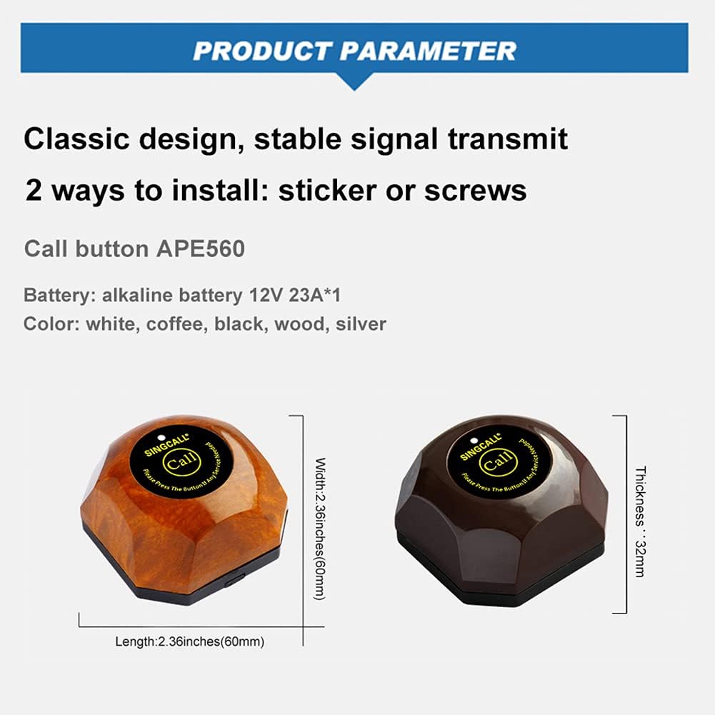 Wireless Calling System with 1 Display 10 Bells Z465