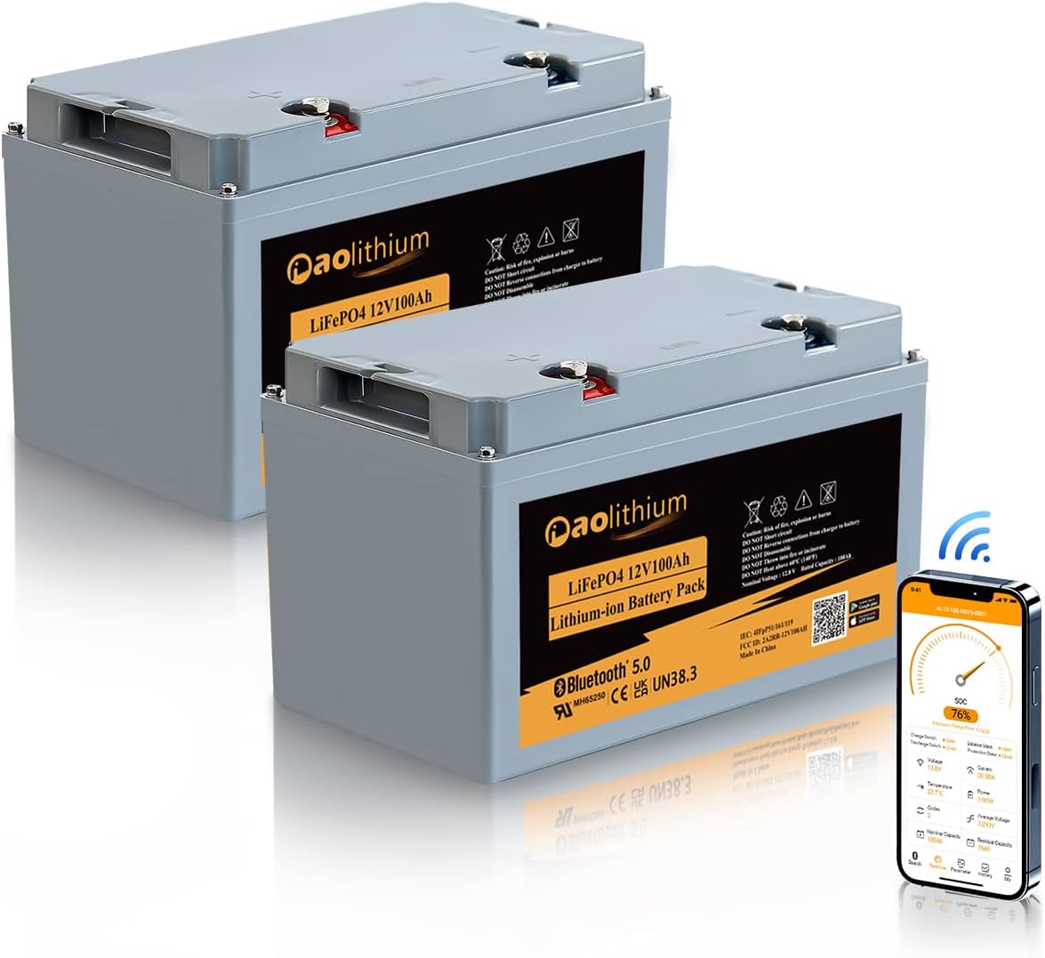 100ah 12V LiFePO4 Battery with Bluetooth A117