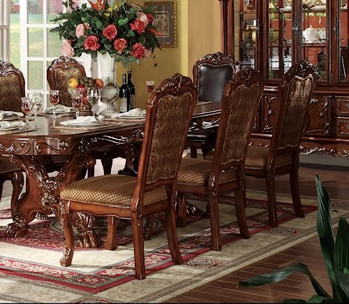 9pc Formal Dining Table Set with 6 Side Chairs and 2 Arm Chairs M304