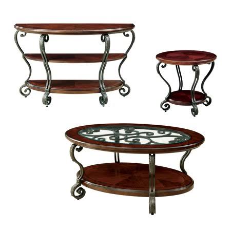 Brown Cherry 3-Piece Accent Table Set L3371