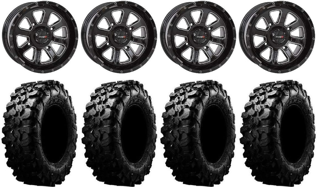 System 3 ST-4 Black 14 Wheels 28 Carnivore Tires 4x110 Bolt Pattern P2451