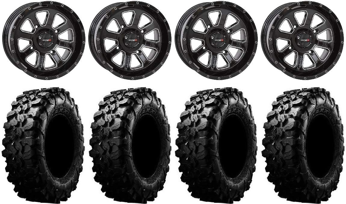 System 3 ST-4 Black 14 Wheels 28 Carnivore Tires 4x110 Bolt Pattern P2451