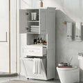 70" Tall Tilt Out Laundry Hamper Cabinet with 2 Doors and Adjustable Shelf Z9122