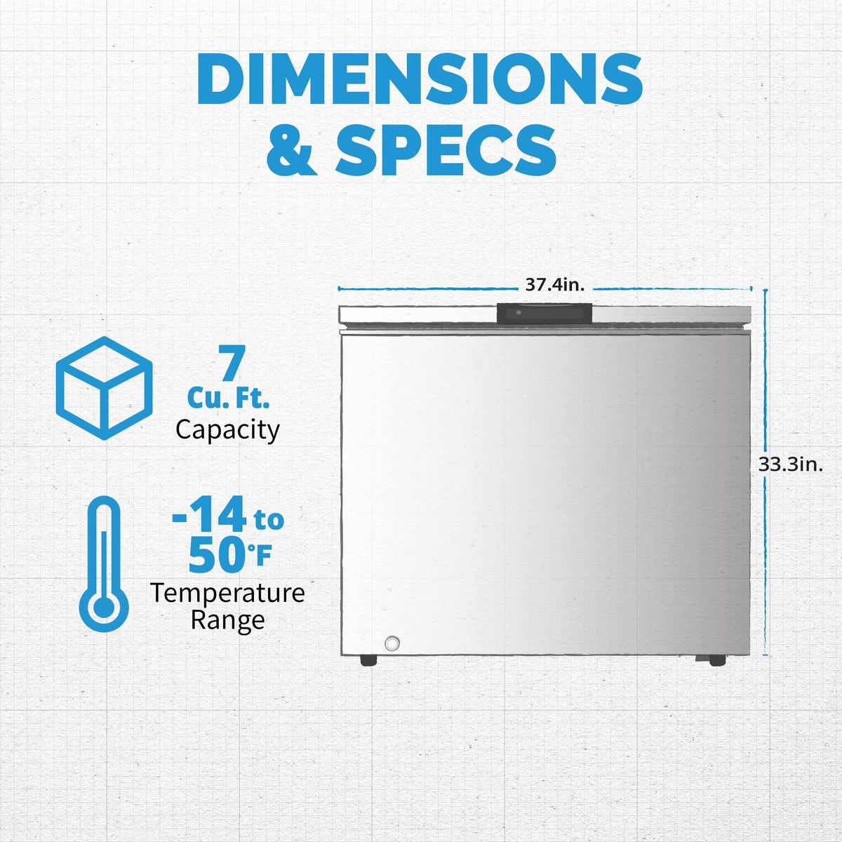 6.7 Cu. Ft. Compact Chest Freezer in Cool Gray J4060