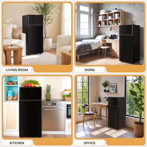 4.5 Cu.ft Mini Fridge with Freezer, 2 Doors, Adjustable Shelves A30219