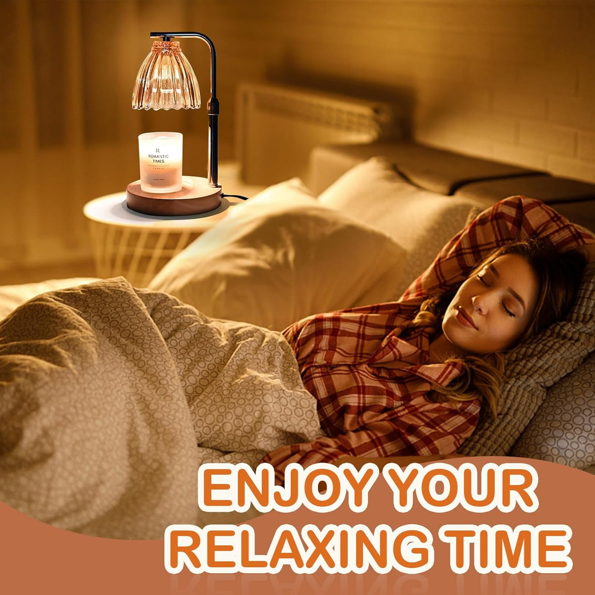 Electric Candle Warmer Lamp with Timer & Dimmer, Glass, Includes 2 Bulbs E2769