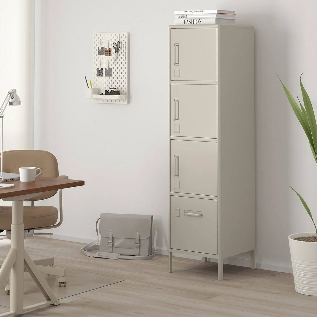 Beige High Cabinet with Drawer and Doors E160