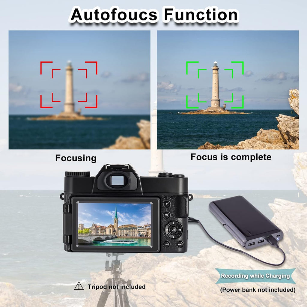 48MP 4K Digital Camera with WiFi and 3.0 Inch Flip Screen L561645