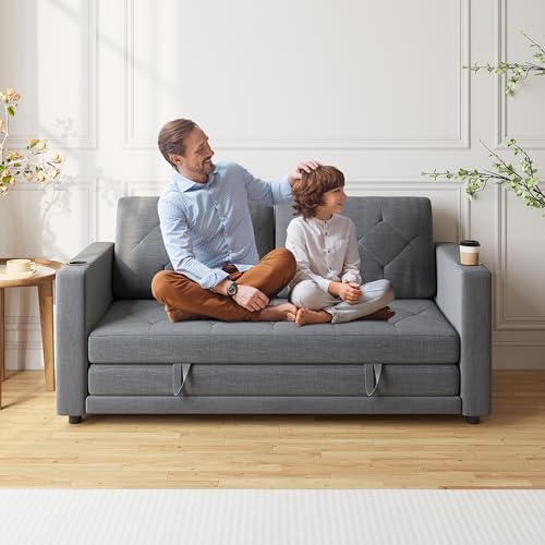 Beige 3-in-1 Full Size Pull Out Sleeper Sofa R169633