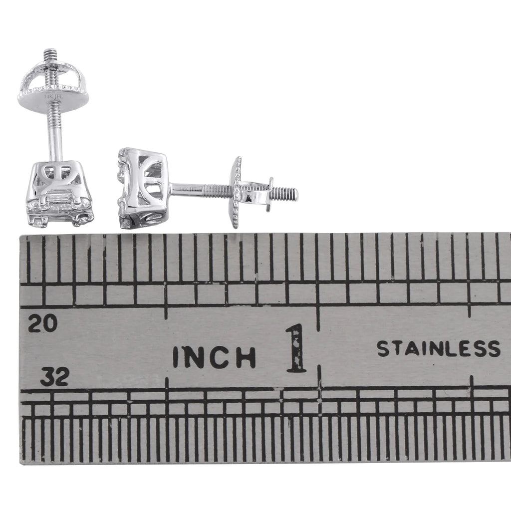 14K White Gold Diamond Stud Earrings Q39998
