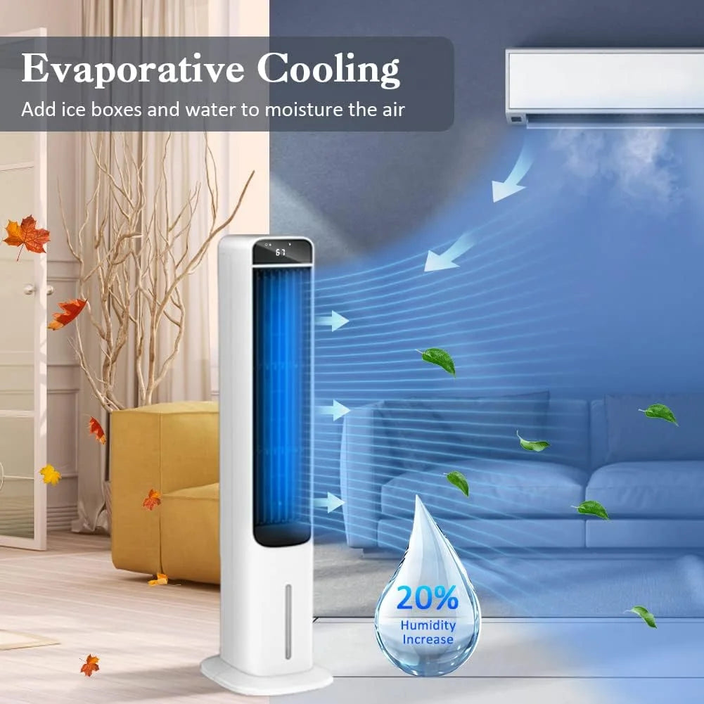 White 3-in-1 Evaporative Air Cooler Portable Tower Cooling Fan V991224