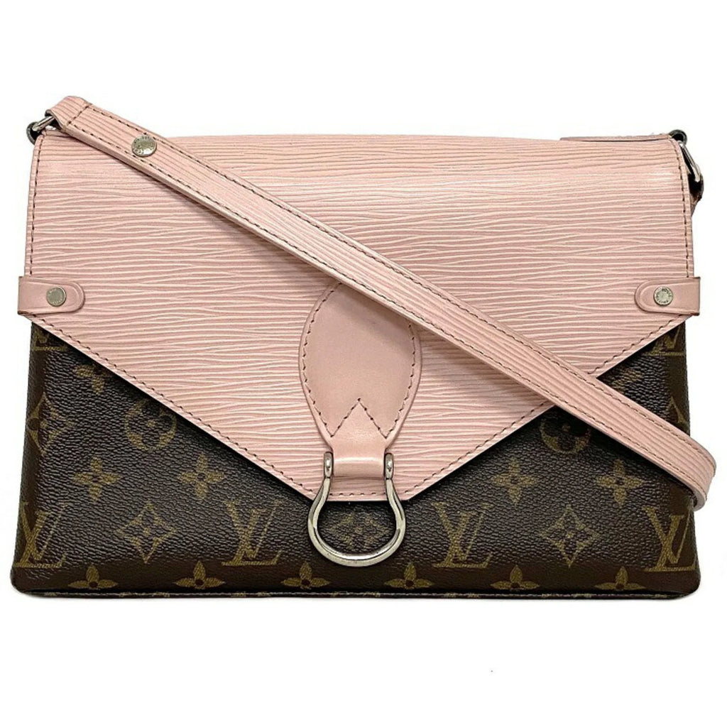 Pink Brown Monogram Leather Handbag W2171