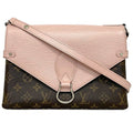 Pink Brown Monogram Leather Handbag W2171