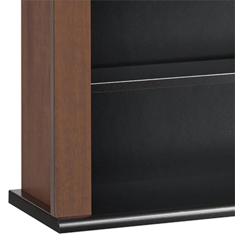 Triple Floating Media Wall Storage in Cherry and Black A15733