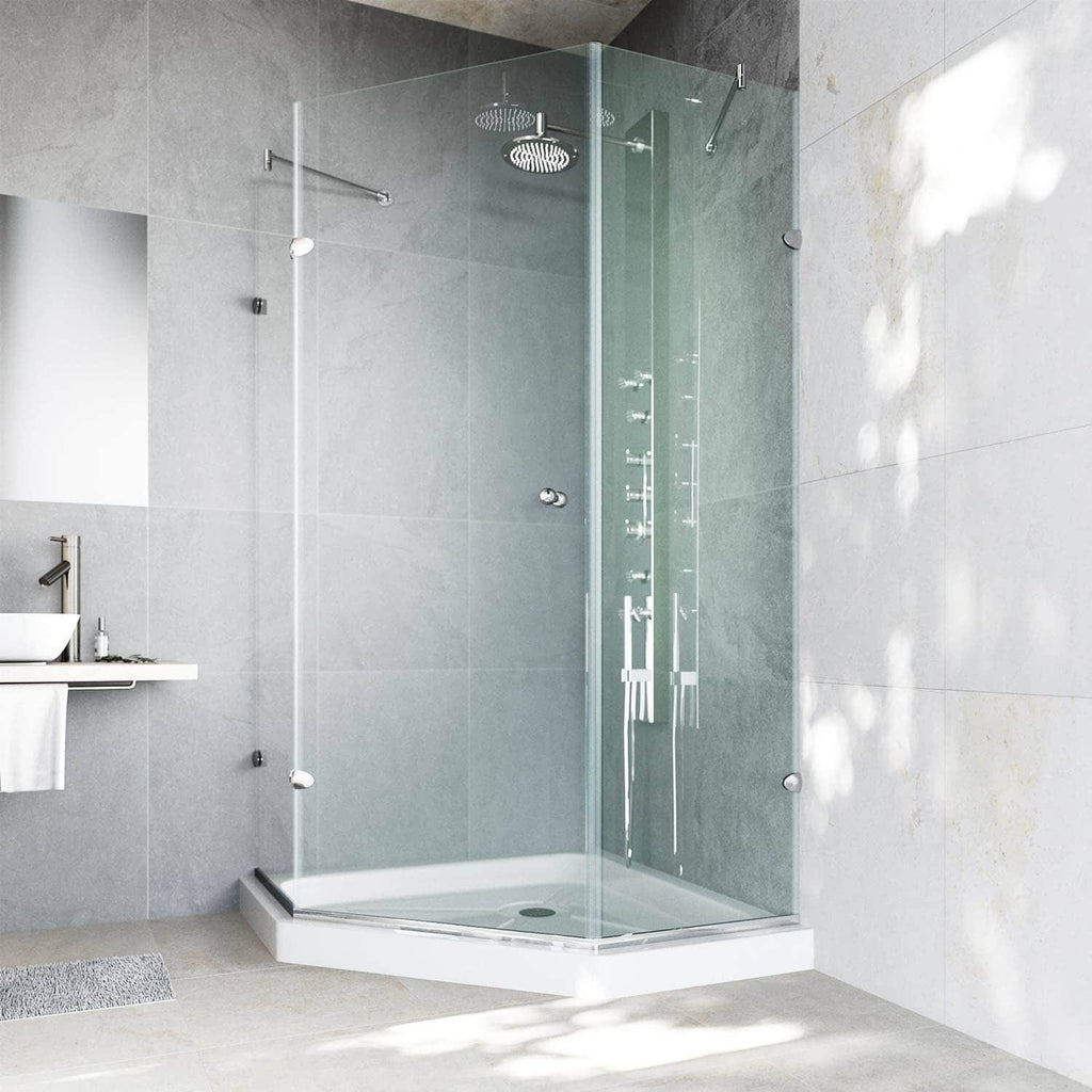 Frameless Neo-Angle Shower Enclosure with Low-Profile Base G5340