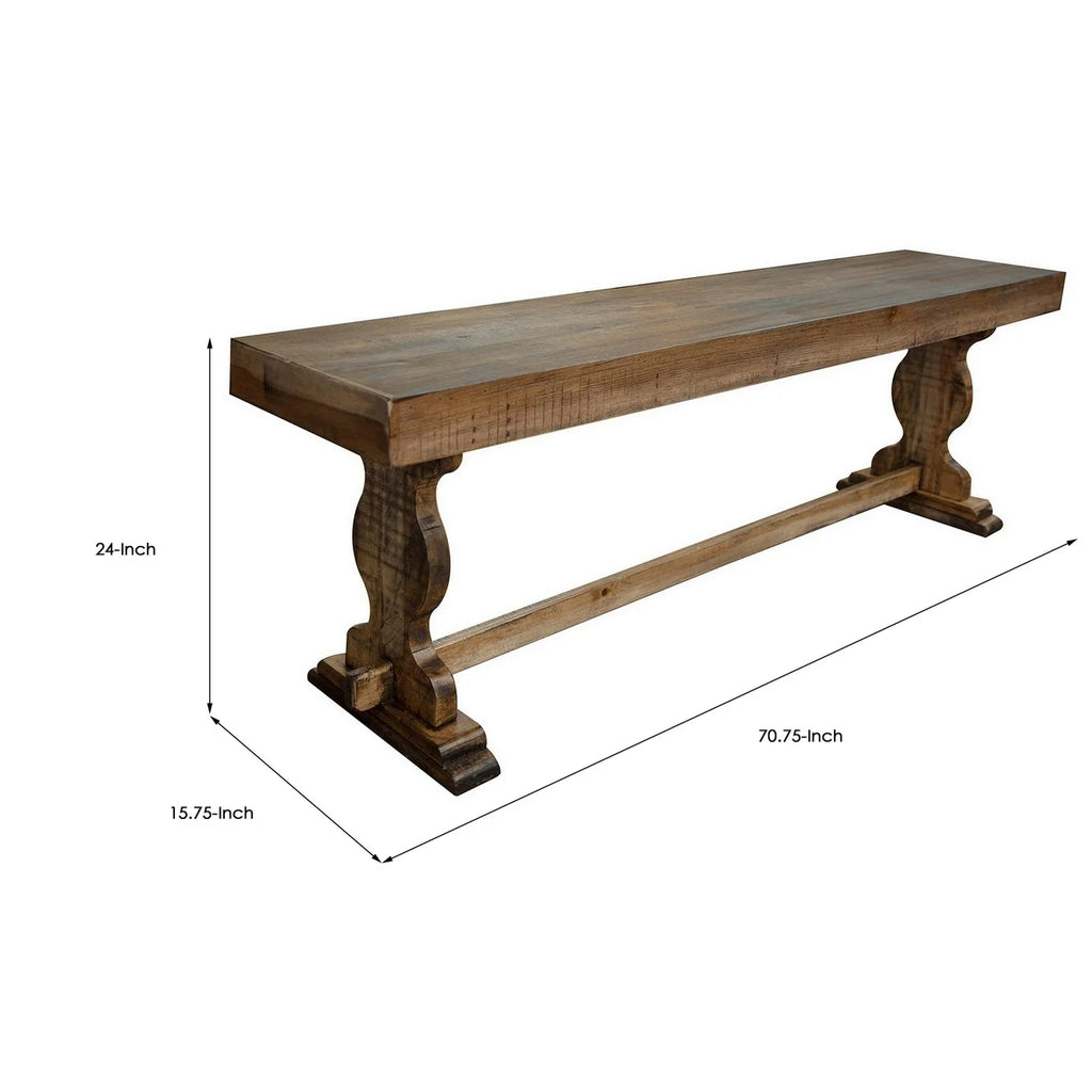 70 Inch Solid Pine Wood Bench Z14253