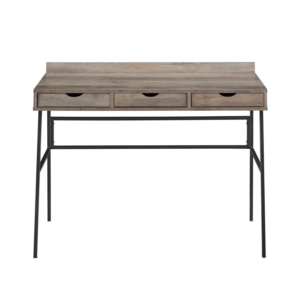 42" Gray Wash 3 Drawer Desk W254