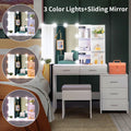 Modern Vanity Table Set with Lighted Mirror, 5 Drawer White G670173