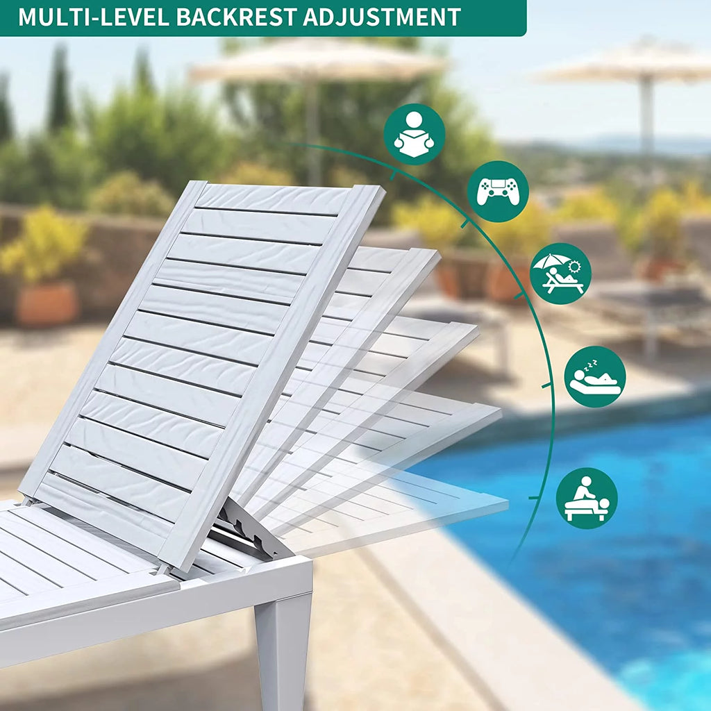 Black Adjustable Outdoor Lounge Chairs K2875