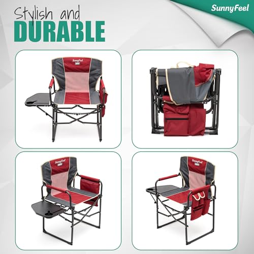 Oversized Portable Folding Camping Chair with Side Table A301