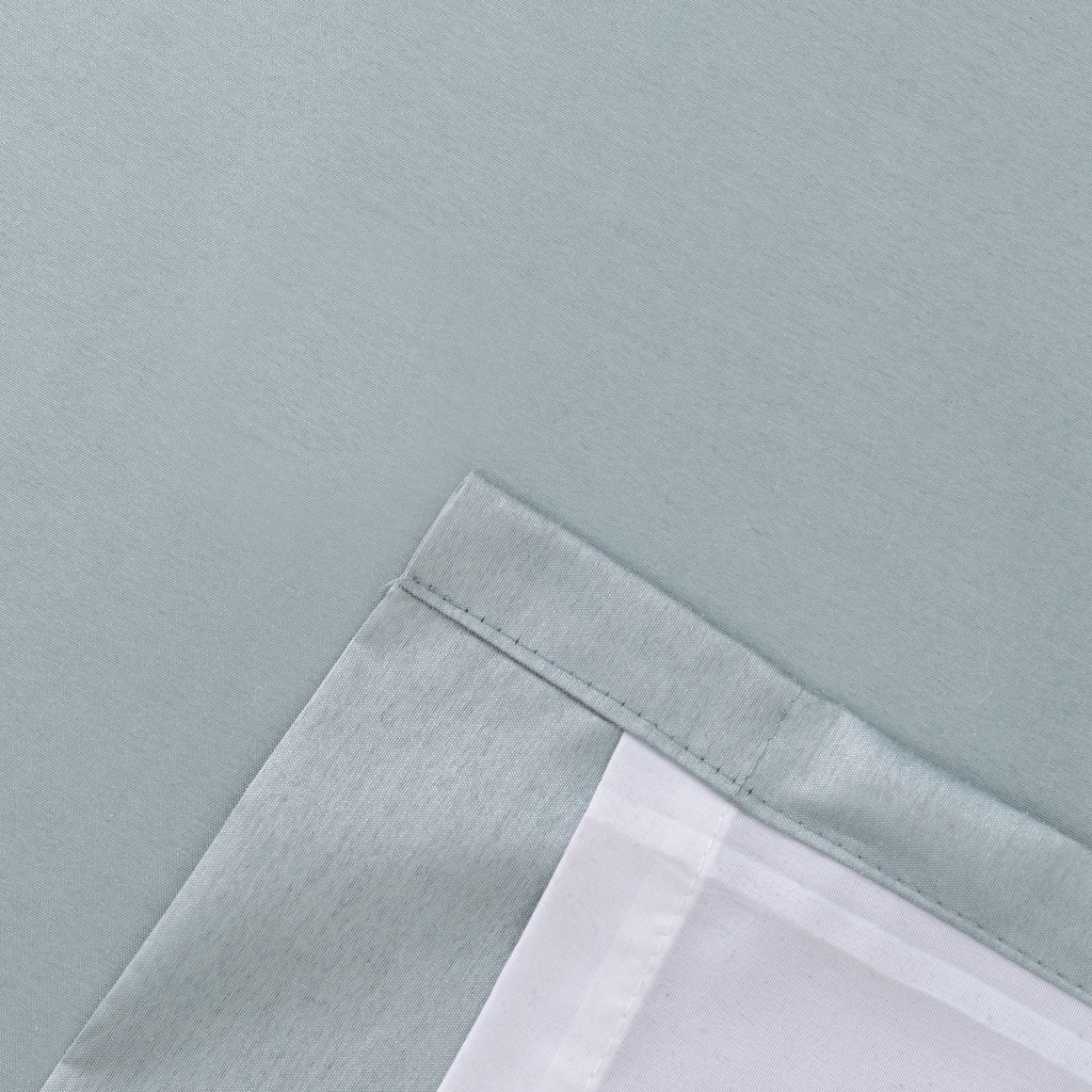 Blue 100x84" Faux-Silk Rod Pocket Curtain Pairs B2412