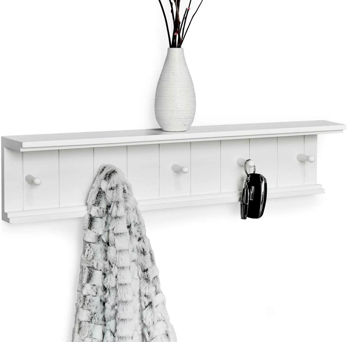 White MDF Wood Floating Shelf G3905