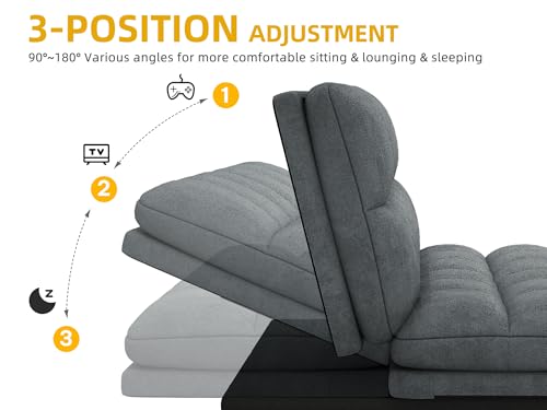 Grey Convertible Futon Sofa Bed P54032