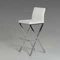 White Leatherette Bar Stool Set of 2 W658489