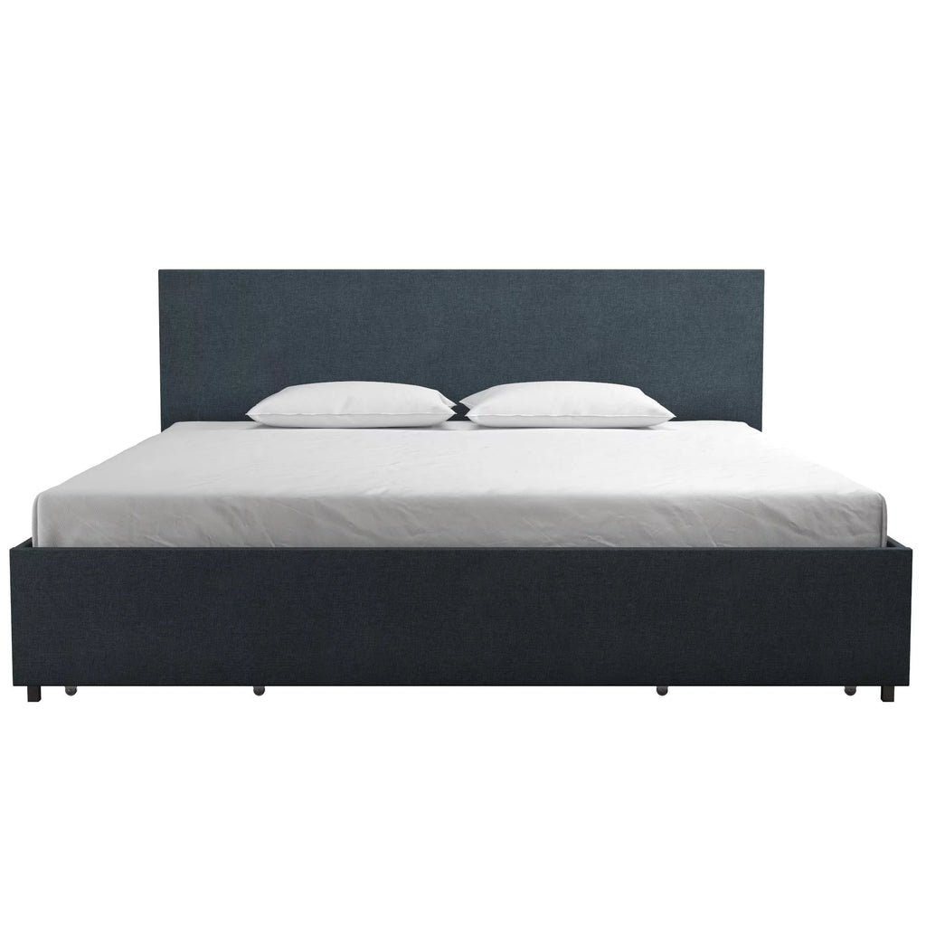 Dark Grey Linen Upholstered Storage Bed Frame B989046